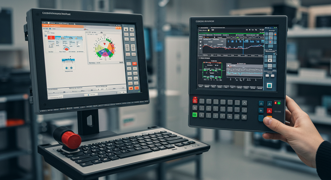 Diagnostics software on HMI screens in automation lab